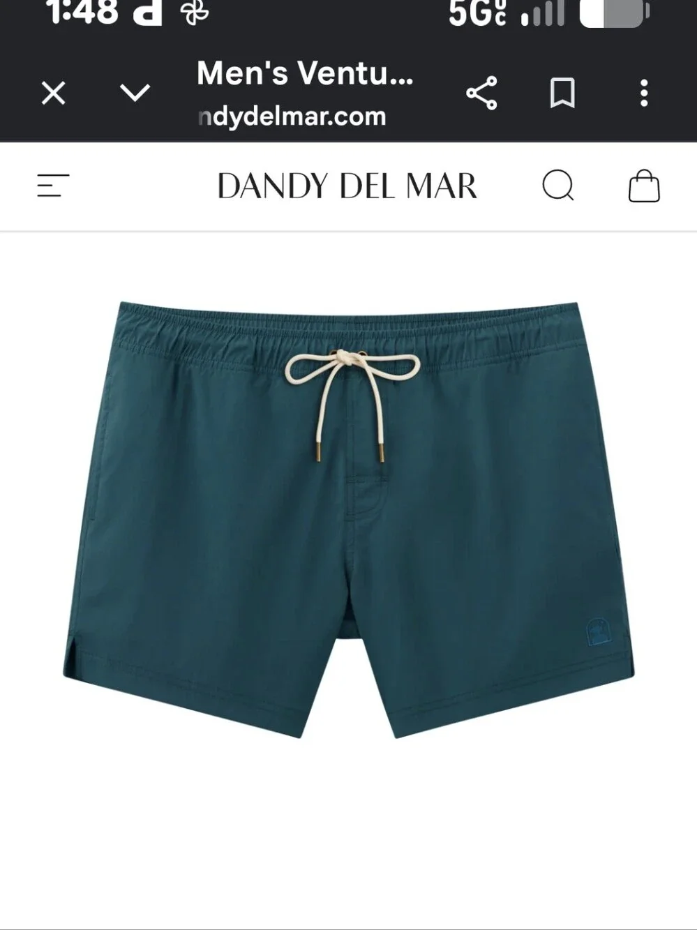 Dandy Del Mar The Ventura Volly Men's Teal Swim Trunk
